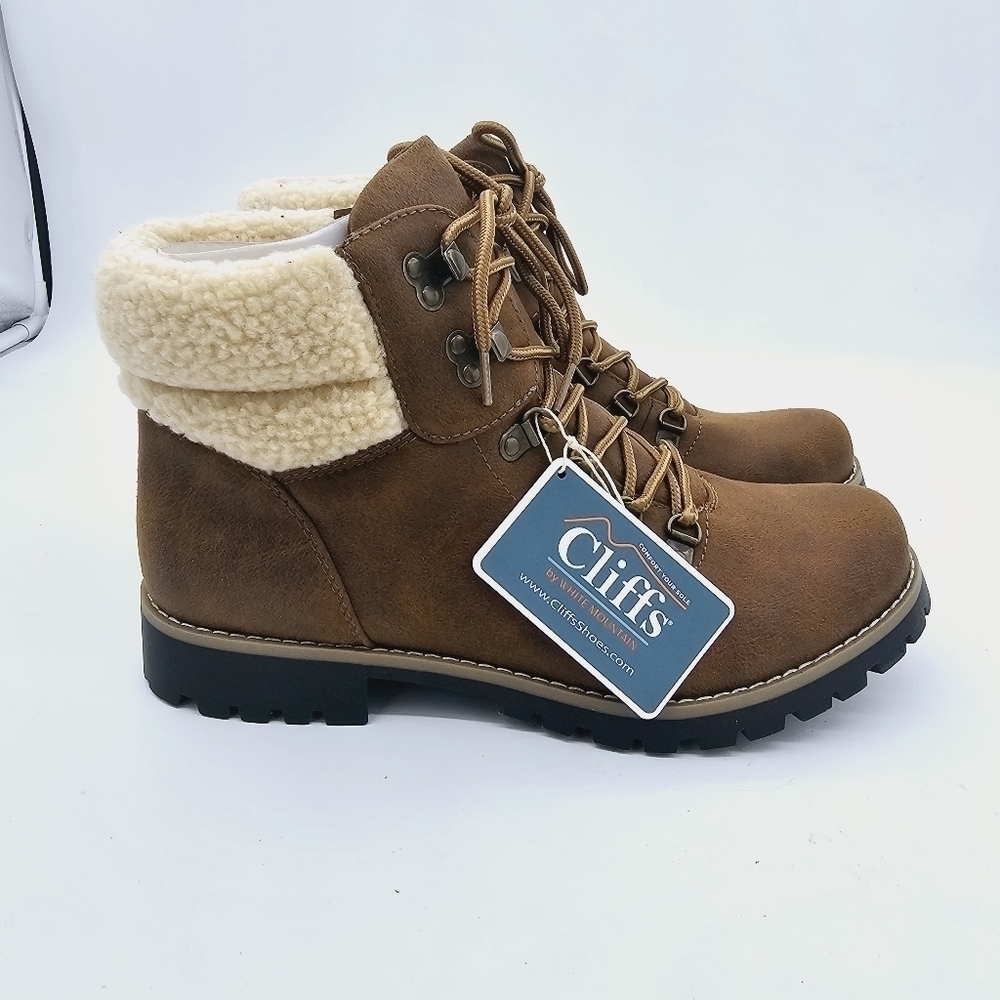 Cliffs by White Mountain Brown Faux Suede Fleece Pathfield Winter Hiker … - Picture 8 of 13